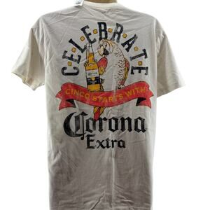 Old Navy Corona Extra T-Shirt Off White Short Sleeve Crew Neck Size Small